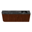 Mondiaz JOYA-DLUX Meuble de toilette 111.6cm - arrondi gauche couleur Ruby - Vasque FAYE position Droite 1 trou de robinet couleur Lava SW1423663