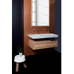 Forzalaqua Palermo lavabo 100.5x51.5x9cm Rectangulaire 2 trous de robinet Pierre naturelle Carrara poli & taillé SW230703