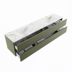 MONDIAZ VICA-DLUX Ensemble meuble de salle de bains - 200cm - meuble bas army - 4 tiroirs - lavabo encastré cloud double - sans trous de robinet - version haute 60cm - frape SW1088752