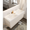 Mondiaz VICA ensemble de meuble de salle de bain - 120cm - meuble sous lavabo lin - 2 tiroirs - lavabo nuage double - 2 trous de robinet XL version 60cm de haut SW1090481