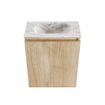 MONDIAZ TURE-DLUX Meuble toilette - 40cm - Washed Oak - EDEN - vasque Glace - position centrale - sans trou de robinet SW1103583