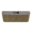 Mondiaz JOYA-DLUX Meuble de toilette 113,2 cm - arrondis gauche et droite couleur Dusk - Vasque FAYE position Milieu 1 trou de robinet couleur Oza SW1426039