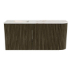 Mondiaz JOYA-DLUX Meuble de salle de bains 91,6cm - arrondi droit couleur Shadow - Vasque FAYE position Gauche Sans trou de robinet couleur Frappe SW1422720