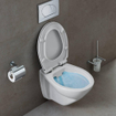 QeramiQ Cetus Confort Wandtoilet - 52x36x43.5cm - spoelrandloos - verhoogd 6cm - softclose en quickrelease zitting - glans wit SW1237965