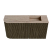 Mondiaz JOYA-DLUX Meuble de toilette 81,6 cm - arrondi gauche couleur Shadow - Vasque FAYE position Droite 1 trou de robinet couleur Saba SW1425146