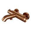 Brauer Copper Carving Robinet baignoire - avec set douchette - douchette ronde 3 jets - bouton carving - PVD - cuivre brossé SW715730