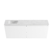 MONDIAZ TURE-DLUX Meuble toilette - 120cm - Talc - EDEN - vasque Opalo - position gauche - sans trou de robinet SW1104127