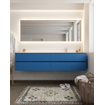 Mondiaz VICA ensemble de meuble de salle de bain - 200cm - meuble sous-vasque jeans - 4 tiroirs - lavabo cloud droite - 1 trou de robinet - miroir LED - version XL 60cm de haut SW1098275