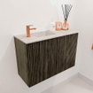 Mondiaz JOYA-DLUX Meuble de toilette 60cm - couleur Shadow - Lavabo FAYE position Gauche 1 trou de robinet couleur Ostra. SW1422962