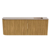 Mondiaz JOYA-DLUX Meuble de toilette - arrondi gauche couleur Chêne - Vasque FAYE position Droite 1 trou de robinet couleur Saba SW1424231
