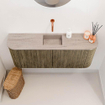 Mondiaz JOYA-DLUX 103.2cm toiletmeubel - ronding links en rechts kleur Dusk - Wastafel FAYE positie Midden Zonder kraangat kleur Saba. SW1426103