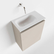 MONDIAZ TURE Fonteinset - 40x23x50cm - 0 kraangaten - 1 deur - linen mat - Wasbak links - Solid Surface Wit SW475064