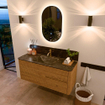 Mondiaz CIRO-DLUX Badkamermeubelset - 120x45x50cm - Solid surface wastafel Lava - 1 wasbak Midden - 1 kraangat - 2 lades - Oak SW1531081