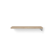 Looox Wood collection Solo plan sous vasque - 140x46cm - Avec porte-serviettes (droite) inox brossé - Chêne massif gris ancien SW108668