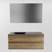 Mondiaz Aivy ensemble de meuble de salle de bains - 120x45x50cm - 0 trous de robinet - 1 vasque urban Solid surface - Gauche - 2 tiroirs - Avec armoire de toilette - Mélamine Chai SW892428