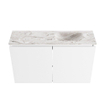 MONDIAZ TURE-DLUX Meuble toilette - 80cm - Talc - EDEN - vasque Glace - position droite - sans trou de robinet SW1103108