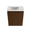 MONDIAZ TURE-DLUX Meuble toilette - 40cm - Rust - EDEN - vasque Glace - position gauche - sans trou de robinet SW1103504