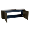 Mondiaz JOYA-DLUX Meuble de salle de bains 123.2cm - arrondi gauche et droite couleur Shadow - Vasque FAYE position Milieu 1 trou de robinet couleur Oza SW1425085