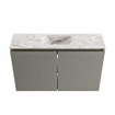 MONDIAZ TURE-DLUX Meuble de toilettes 80 cm Smoke. Lavabo EDEN Glace position milieu. Avec 1 trou de robinet. SW1103538