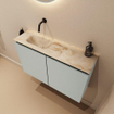 MONDIAZ TURE-DLUX Meuble de toilettes 80cm Greey. EDEN vasque Frappe position gauche. Sans trou de robinet. SW1102776