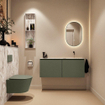 MONDIAZ TURE-DLUX Meuble toilette - 120cm - Army - EDEN - vasque Glace - position droite - sans trou de robinet SW1103168