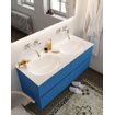 Mondiaz VICA ensemble de meuble de salle de bain - 120cm - meuble sous-vasque jeans - 4 tiroirs - lavabo moon double - sans trou de robinet version XL 60cm de haut SW1091009