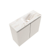 MONDIAZ TURE-DLUX Meuble toilette - 60cm - Linen - EDEN - vasque Frappe - position droite - sans trou de robinet SW1102850