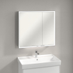 Villeroy & Boch My view armoire de toilette - 80x75cm - 2 portes 3 prises LED SW641561