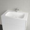Villeroy & Boch Finion lavabo-meuble - 1 trou de robinet 80x50cm - Ceramic+ avec trop-plein dissimulé stone white SW209573