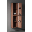 Saniclass Terra Hoge Kast - 170x35x40cm - afgeronde hoeken - 2 deuren - kastanje (walnoot) SW1418393