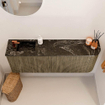 Mondiaz JOYA-DLUX 111.6cm toiletmeubel - ronding rechts kleur Dusk - Wastafel FAYE positie Links 1 kraangat kleur Lava. SW1423299