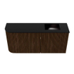 Mondiaz JOYA 91.6cm meuble de salle de bains - arrondi gauche couleur Walnut - Vasque FAYE position Droite Sans trou de robinet couleur Urban. SW1421485