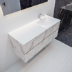 Mondiaz VICA ensemble de meuble de salle de bain - 120cm - meuble sous-vasque carrara - 2 tiroirs - lavabo cloud droite - 1 trou de robinet - miroir LED - version XL 60cm haut SW1097632