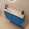 MONDIAZ TURE-DLUX 80cm toiletmeubel Jeans. EDEN wastafel Ostra positie links. Met 1 kraangat. SW1104900