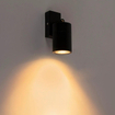 QAZQA Solo Wandlamp set - 1 lamp - 6cm - inclusief dimbare led lamp - IP44 - Cilinder - Zwart SW1477255