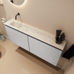 MONDIAZ TURE-DLUX Meuble toilette - 120cm - Plata - EDEN - vasque Ostra - position gauche - sans trou de robinet SW1105003