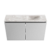 MONDIAZ TURE-DLUX Meuble WC 80 cm Plata. Lavabo EDEN Glace position droite. Sans trou de robinet. SW1103437