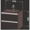 Duravit ketho 2 meuble sous lavabo avec 2 tiroirs 61x48x55cm avec poignées chêne anthracite terra matt SW772377