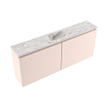 MONDIAZ TURE-DLUX Meuble toilette - 120cm - Rosee - EDEN - vasque Glace - position centrale - sans trou de robinet SW1103536