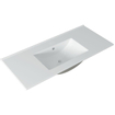 Adema Chaci Meuble salle de bain - 100x46x57cm - 1 vasque en céramique blanche - sans trou de robinet - 2 tiroirs - miroir rond avec éclairage - Noyer SW816287
