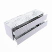 MONDIAZ VICA-DLUX Ensemble meuble de salle de bains - 150cm - sous-meuble cale - 2 tiroirs - lavabo encastré cloud à droite - sans trous de robinet - version hauteur 60cm - glace SW1088314