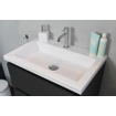 Basic Bella Meuble avec lavabo acrylique 1 trou de robinet 60x55x46cm avec armoire toilette à 1 porte gris Anthracite mat SW398076