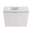 MONDIAZ TURE-DLUX Meuble toilette - 60cm - Cale - EDEN - vasque Opalo - position gauche - 1 trou de robinet SW1104264