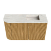 Mondiaz JOYA-DLUX 71.6cm toiletmeubel - ronding links kleur Oak - Wastafel FAYE positie Rechts 1 kraangat kleur Ostra. SW1422237