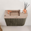 Mondiaz JOYA-DLUX 51.6cm toiletmeubel - ronding rechts kleur Shadow - Wastafel FAYE positie Links 1 kraangat kleur Arena. SW1424819