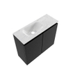 MONDIAZ TURE-DLUX Meuble toilette - 60cm - Urban - EDEN - vasque Opalo - position gauche - sans trou de robinet SW1104131