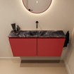 MONDIAZ TURE-DLUX Meuble toilette - 100cm - Fire - EDEN - vasque Lava - position centrale - sans trou de robinet SW1103794