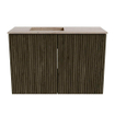 Mondiaz JOYA-DLUX 60cm toiletmeubel - kleur Shadow - Wastafel FAYE positie Links 1 kraangat kleur Saba. SW1425100