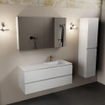 Mondiaz Aivy ensemble de meuble de salle de bains - 120x45x50cm - 1 trou de robinet - 1 vasque talc Solid surface - Droite - 2 tiroirs - Avec armoire de toilette - MDF talc SW892204