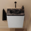 MONDIAZ TURE-DLUX meuble WC 40 cm Plata. Lavabo EDEN Lava position centrale. Sans trou de robinet. SW1103954